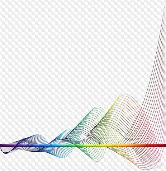 25 PNG, Multicolored abstract lines on transparent background