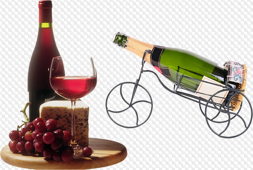 Бутылки вина, бокалы вина, psd & png