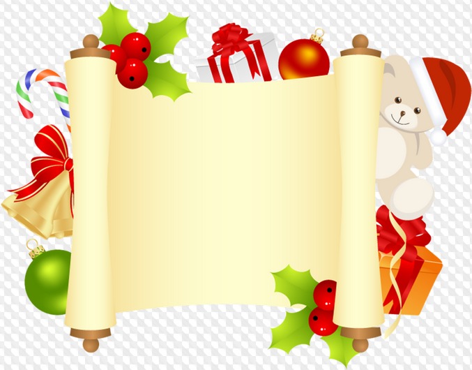 Christmas scrolls and postcards - PSD 10 layers, 10 PNG, transparent
