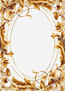 Gold Photo frame template - Gold ornaments ( PSD, PNG, download )