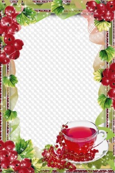 Red photo frame PSD, PNG