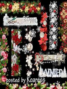 25 PNG, Christmas borders on transparent background