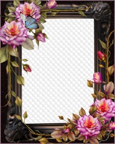 Updated: PSD, PNG, Beautiful Roses for You, Photo Frame Template