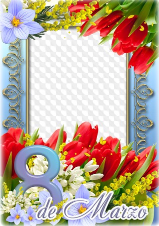 8 de marzo plantilla vertical de marco de fotos PNG, PSD