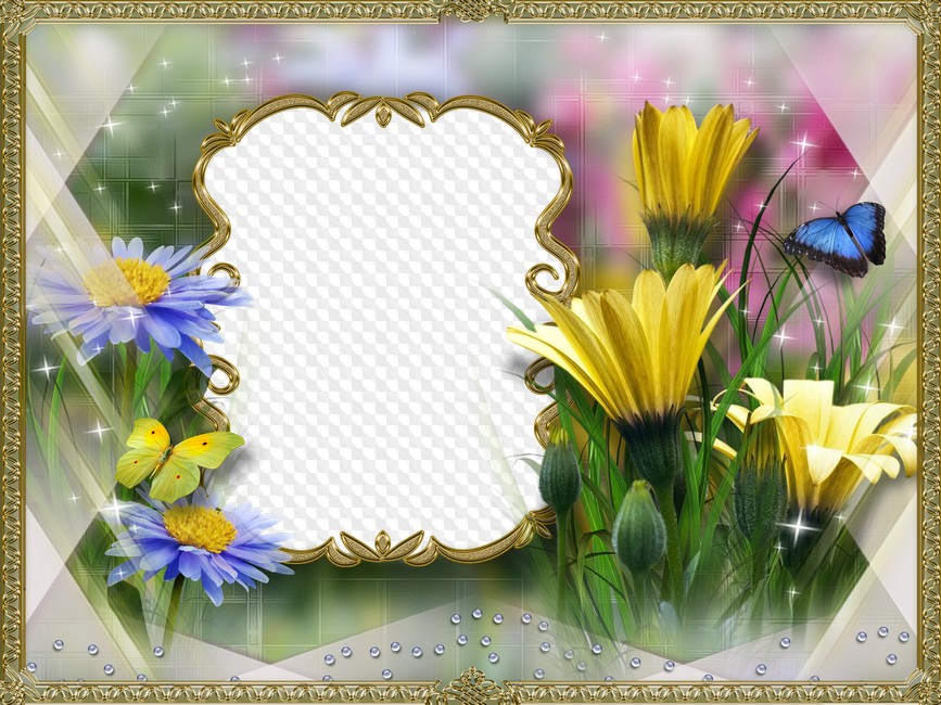 Flower photo frame collage psd spring ( free photo frame psd, free