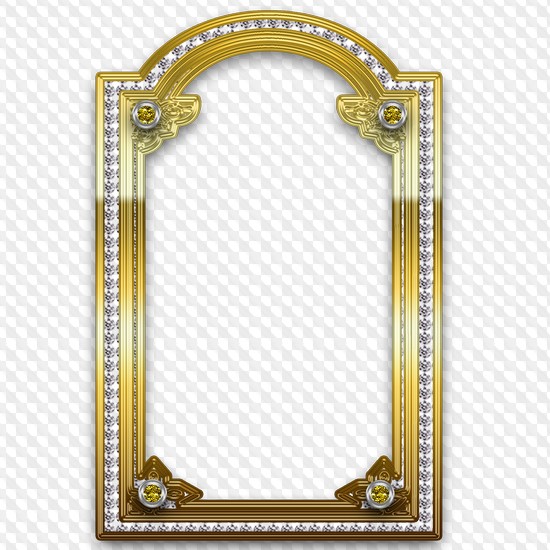 64 png frames, Elegant decorative frame with transparent background