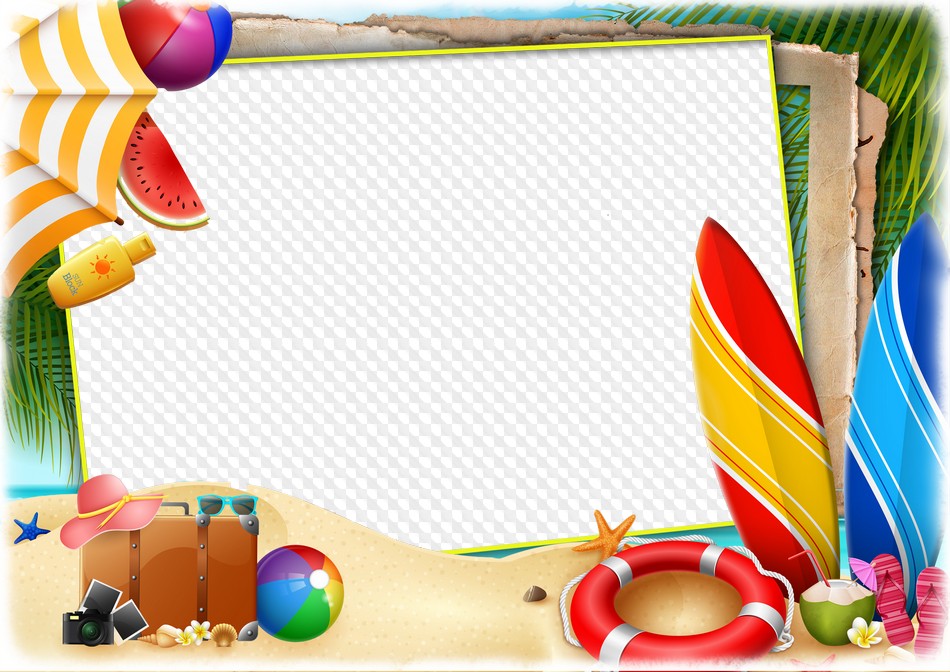 Summer on vacation by sea, photo frame