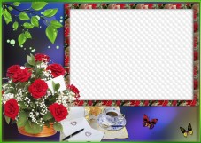 Photo Frame - Willow and Butterflies. Transparent PNG Frame, PSD ...