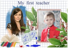 Updated: My first teacher, Frame PSD, PNG, for Photoshop