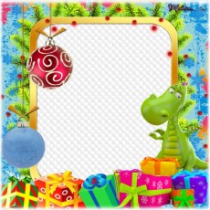 Christmas frame with fir branches. PSD, PNG, We decorate it yourself.