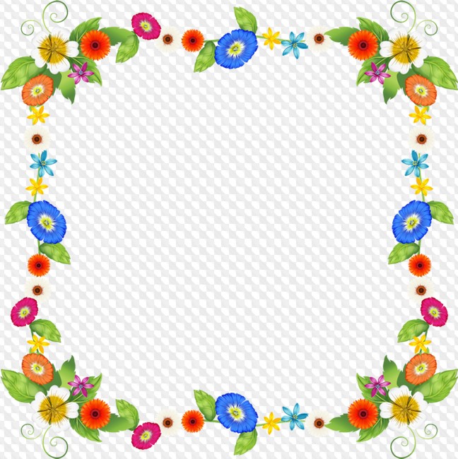 Marcos de flores Clipart en PNG transparente