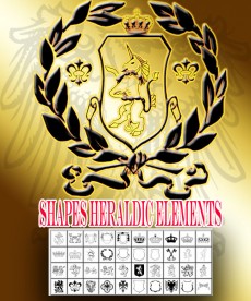 Heraldic elements, CSH shapes for Photoshop