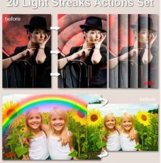 20 Light Streaks Actions Set