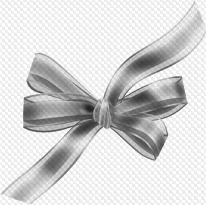 Black and white bows and bows on a transparent background. PSD, PNG