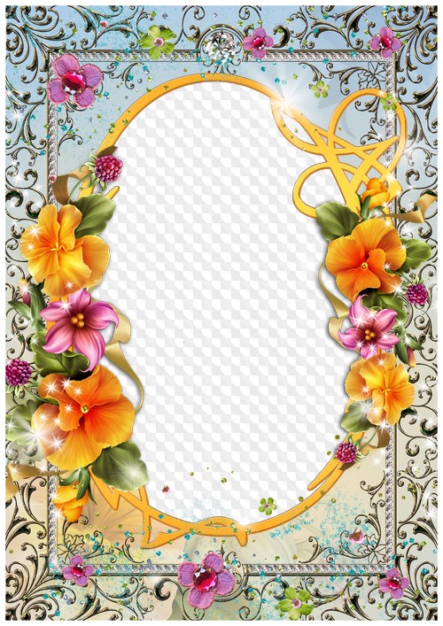 Flower Photo Frame PSD Template my Favorite flowers