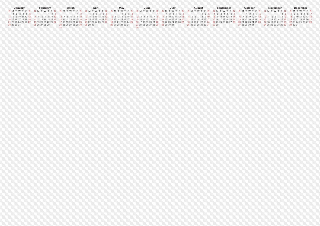2024 year calendar, calendar grids in PNG, CDR, JPG. Calendar for