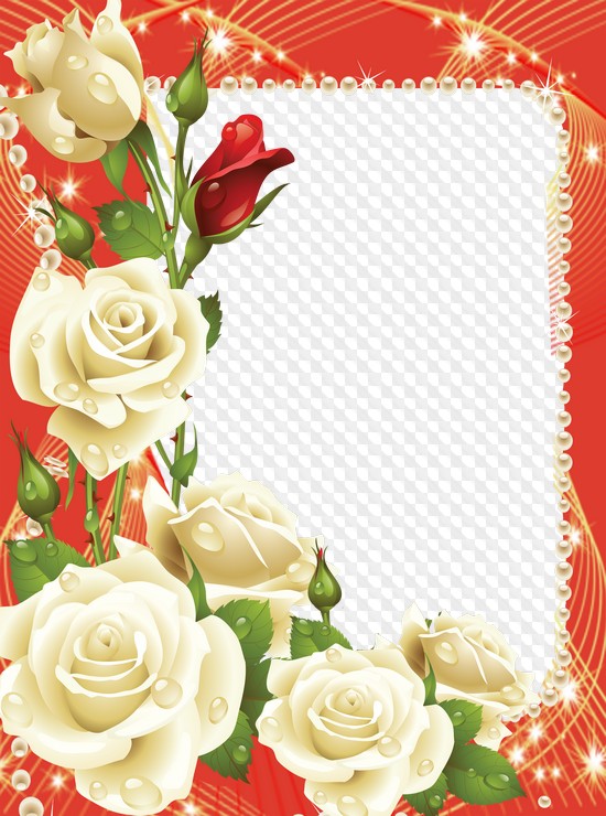 Photo frame with a bouquet of roses – Breathing in the scent of roses