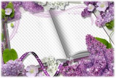 Flower photo frame for lovers, Love among lilacs