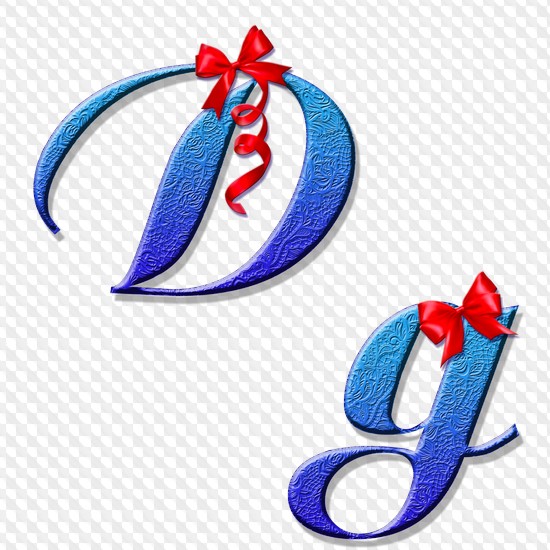 Festive Russian letters PNG with bows and ribbons, numbers and ...