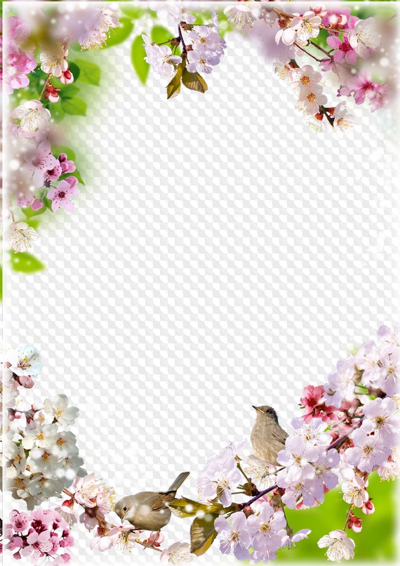 Printable Spring Frames Spring tree blossoms, photo frame template