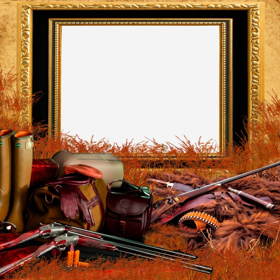 Frame Vector Hunting Hunting photo frame PSD template