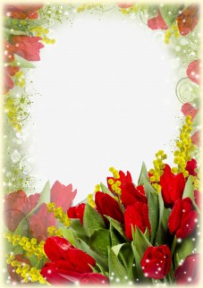 Photo framework for March 8 - Bright spring flowers