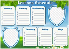 Lesson schedule template JPG, PNG, PSD
