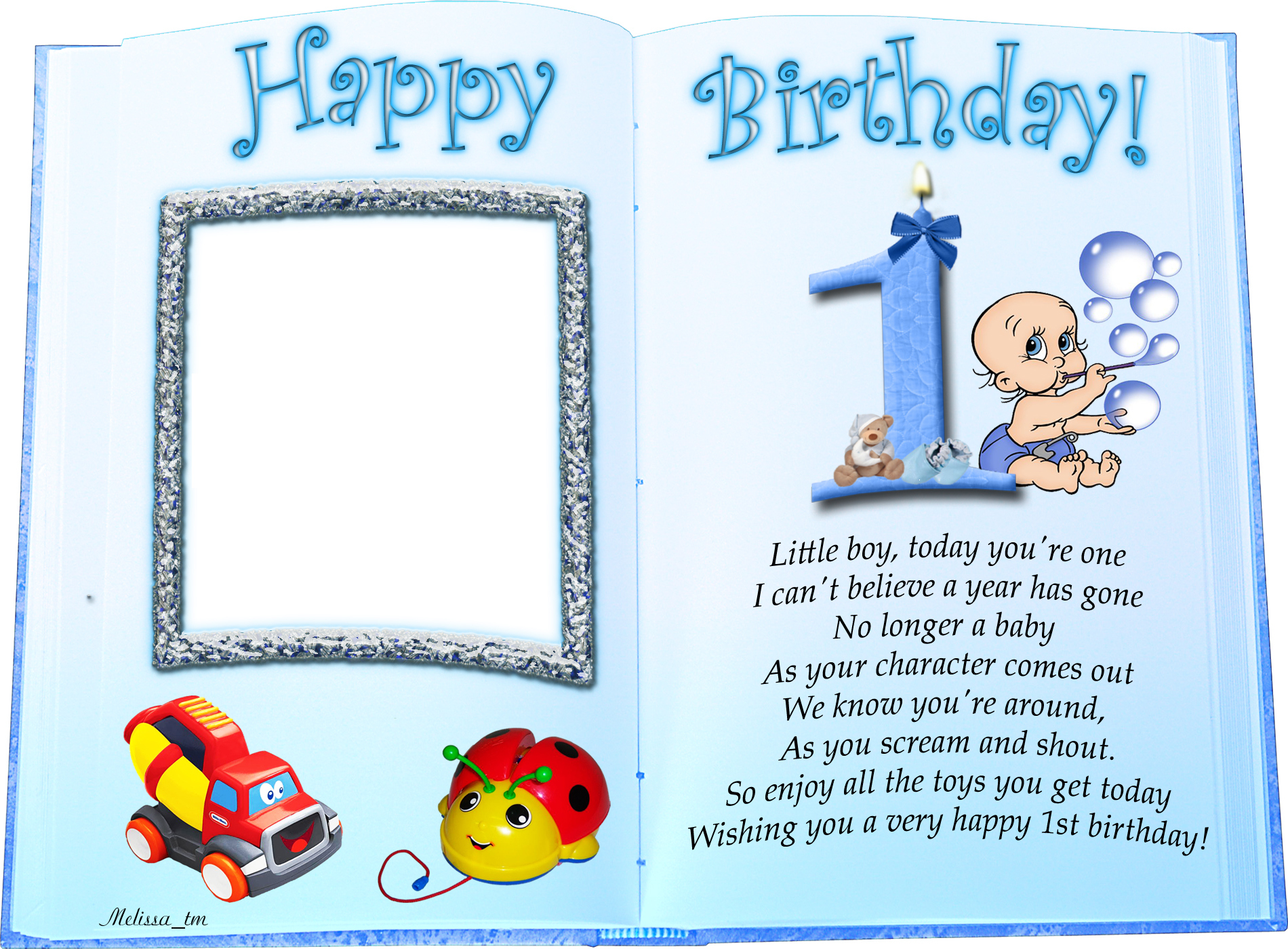 Happy Birthday 1 year photo frames for girl, boy