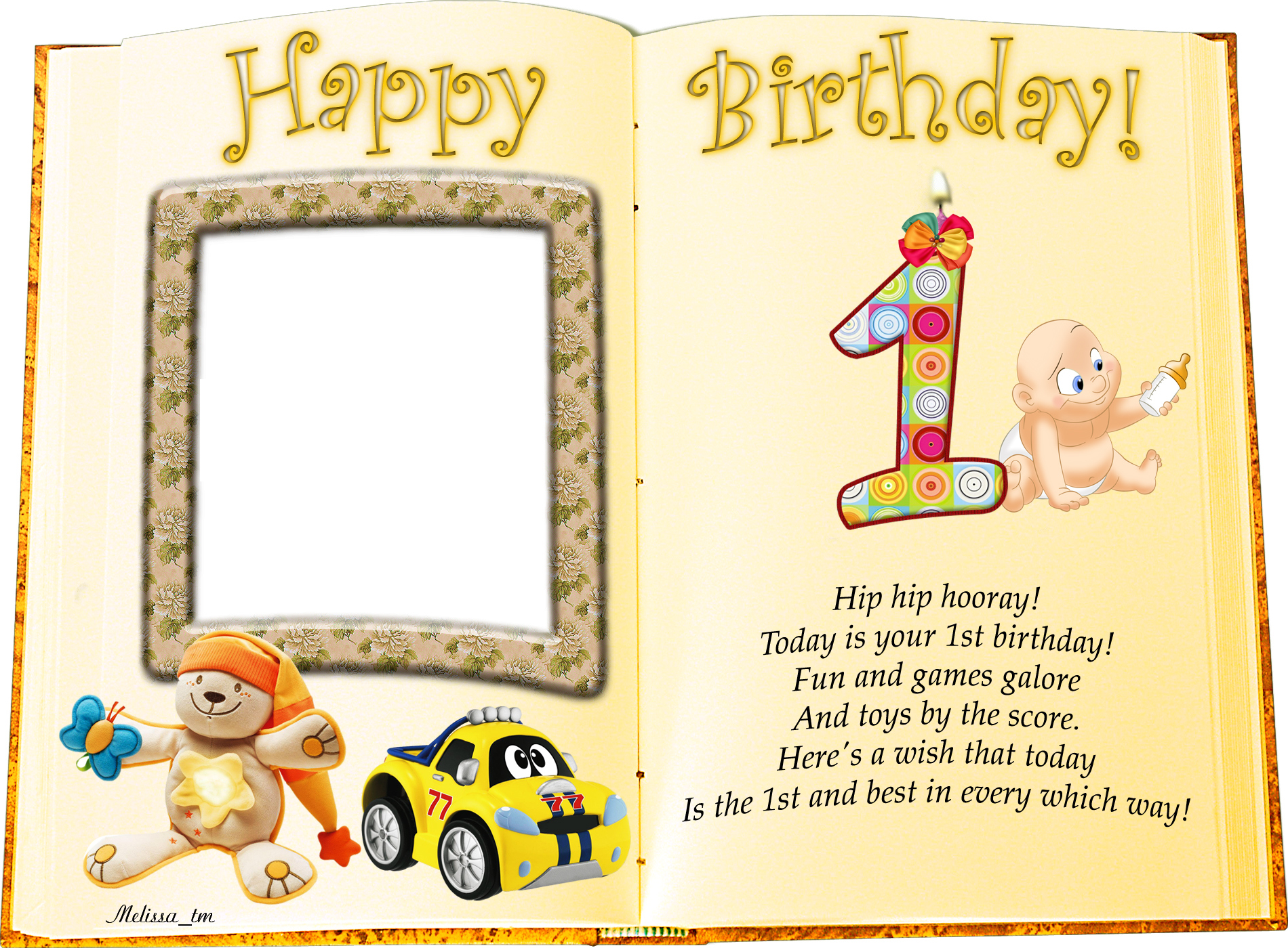 Happy Birthday 1 year photo frames for girl, boy