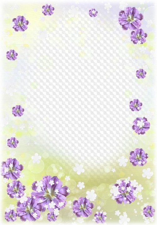 Spring PSD frame for photo with flowers - Spring tenderness