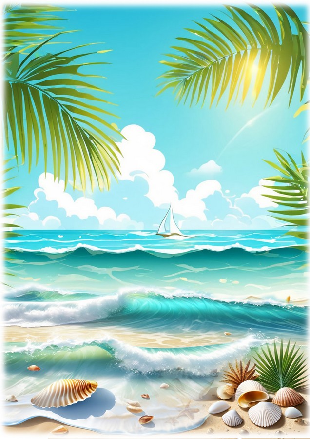 У моря, рамка PNG, фоторамка PSD, скачать