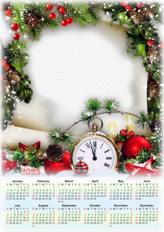 Christmas 2025 Calendar PSD