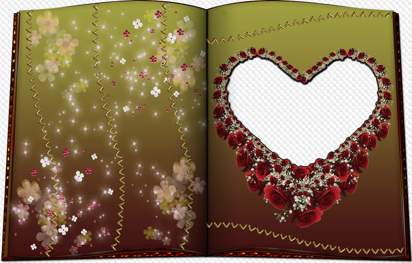 Open Book Frame With Roses Open book frame with roses