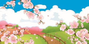 Spring background for photoshop, psd, jpg