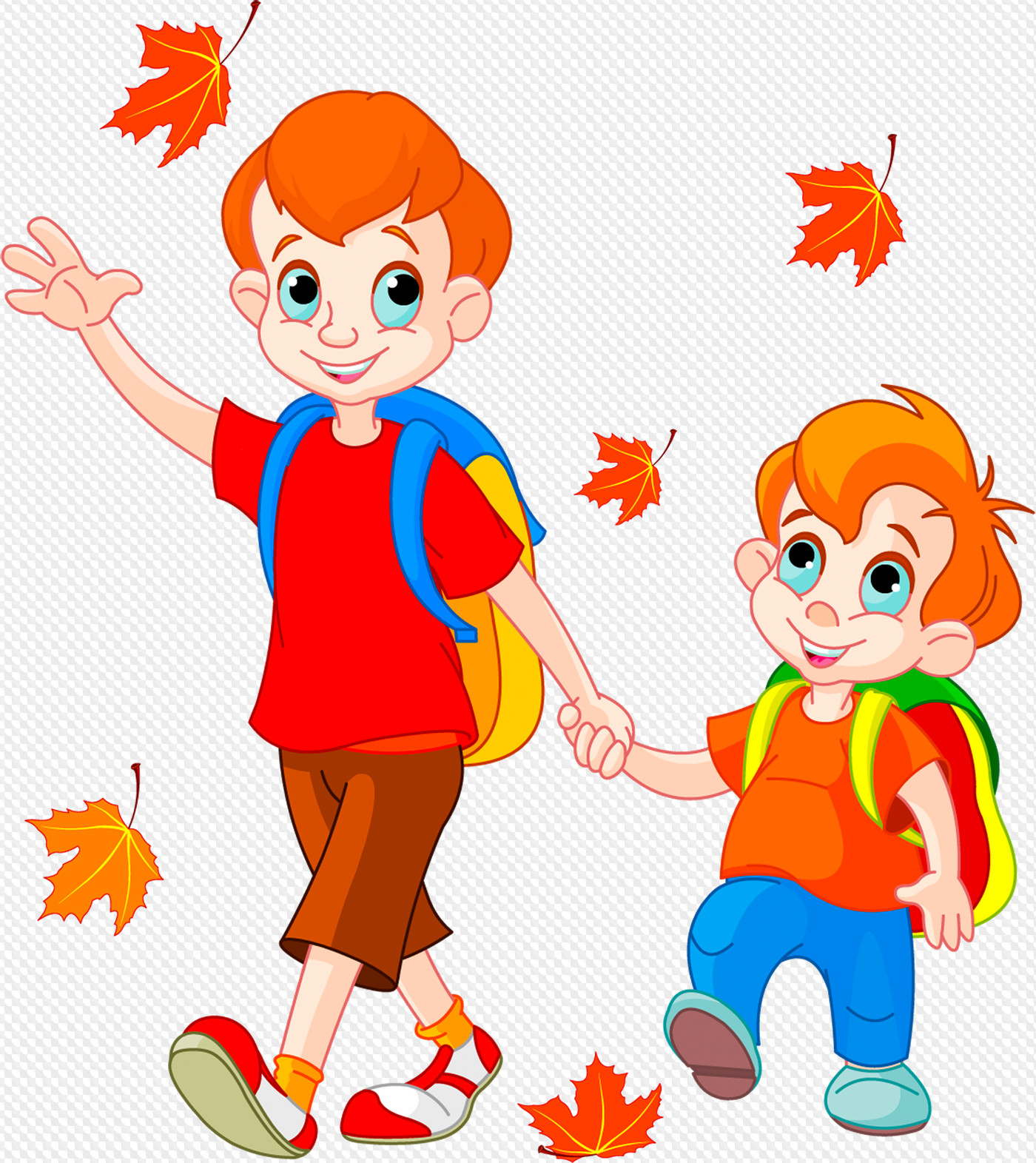 Niños van a la escuela (gráficos PNG con fondo transparente). Niños y ...