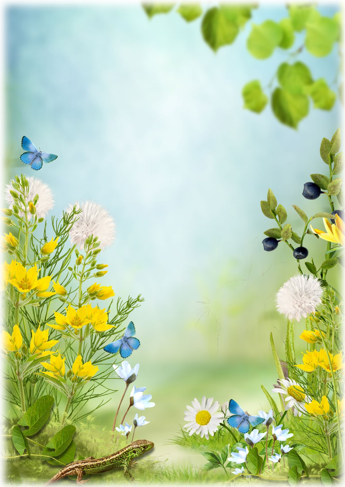Spring Flower Photo Frame Printable Spring Photo Frame PSD or PNG
